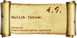 Aulich István névjegykártya