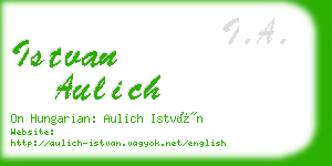 istvan aulich business card